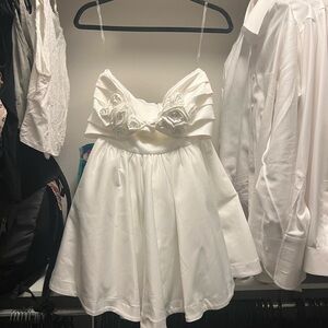 Showpo White Mini Dress with Floral Detail